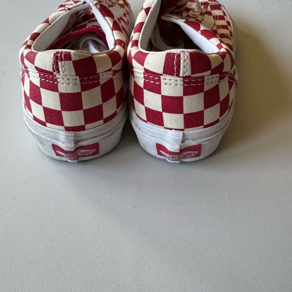 Vans Women’s Checkerboard Old Skool Sneakers Red & Cream, Size 7.5 - Picture 5 of 6